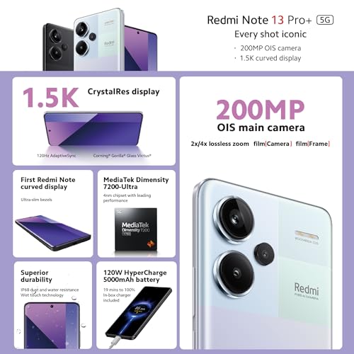 Xiaomi Redmi Note 13 Pro+ 5G 12GB+512GB Unlocked for All Carriers - Black (UK Version + 2 Year Warranty)