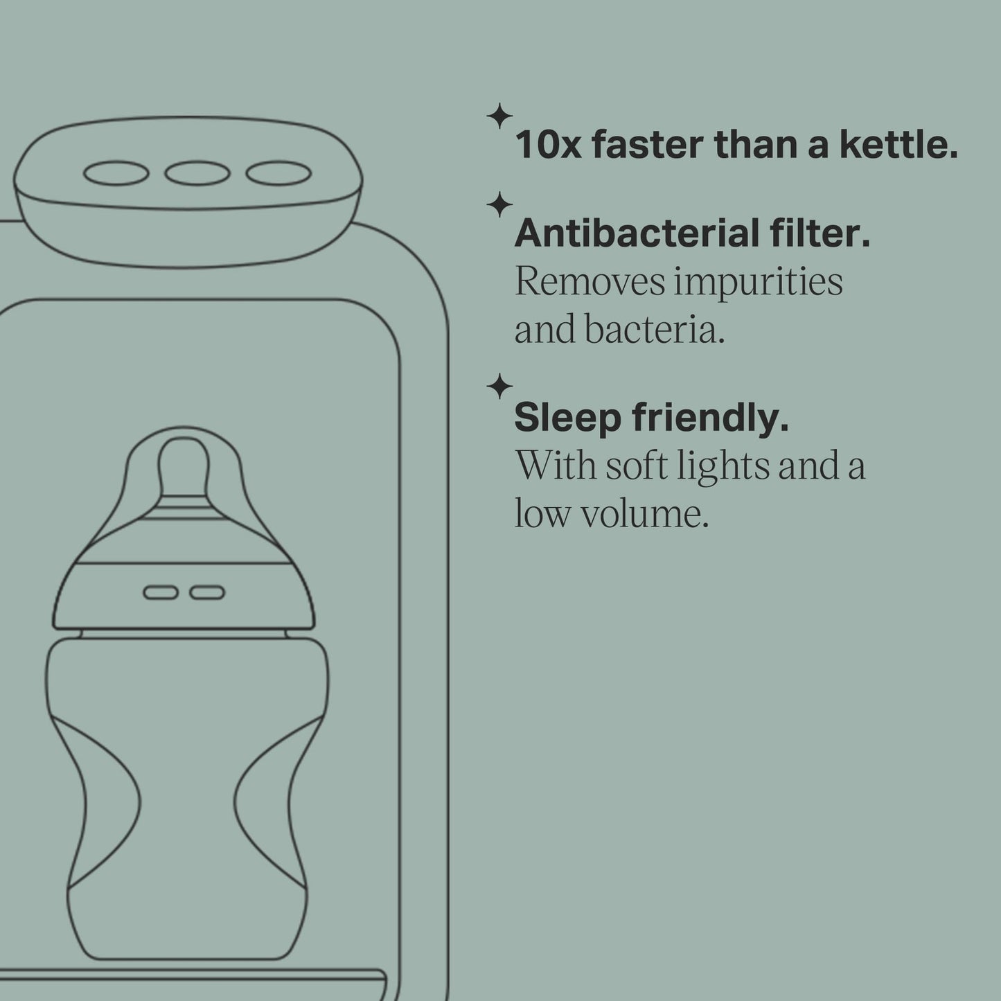 Tommee Tippee Perfect Prep Day & Night, Grey, Baby Bottle Formula Feed Maker with Antibacterial Filter, Digital Display and Adjustable Volume