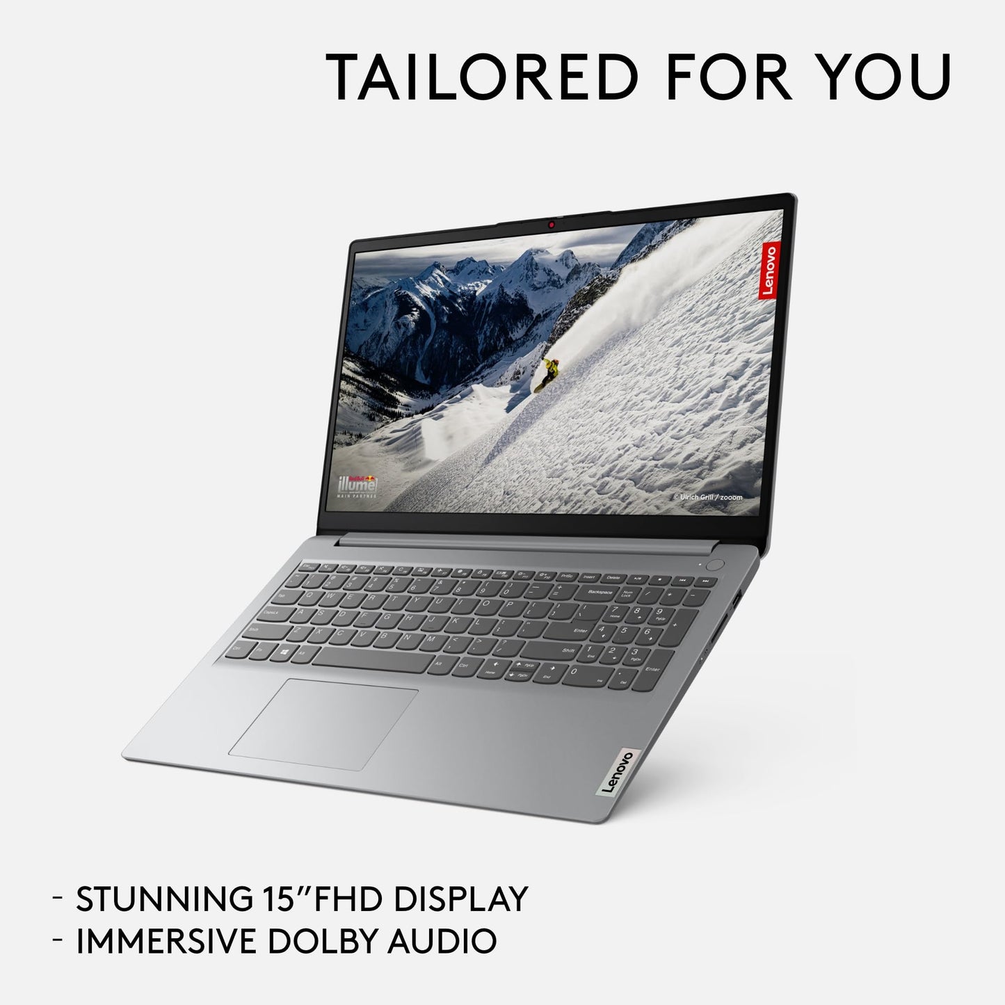 Lenovo IdeaPad 1 | 15 inch Full HD Laptop | Intel Pentium Silver N6000 | 4GB RAM | 128GB eMMC | Windows 11 Home in S mode | Cloud Grey