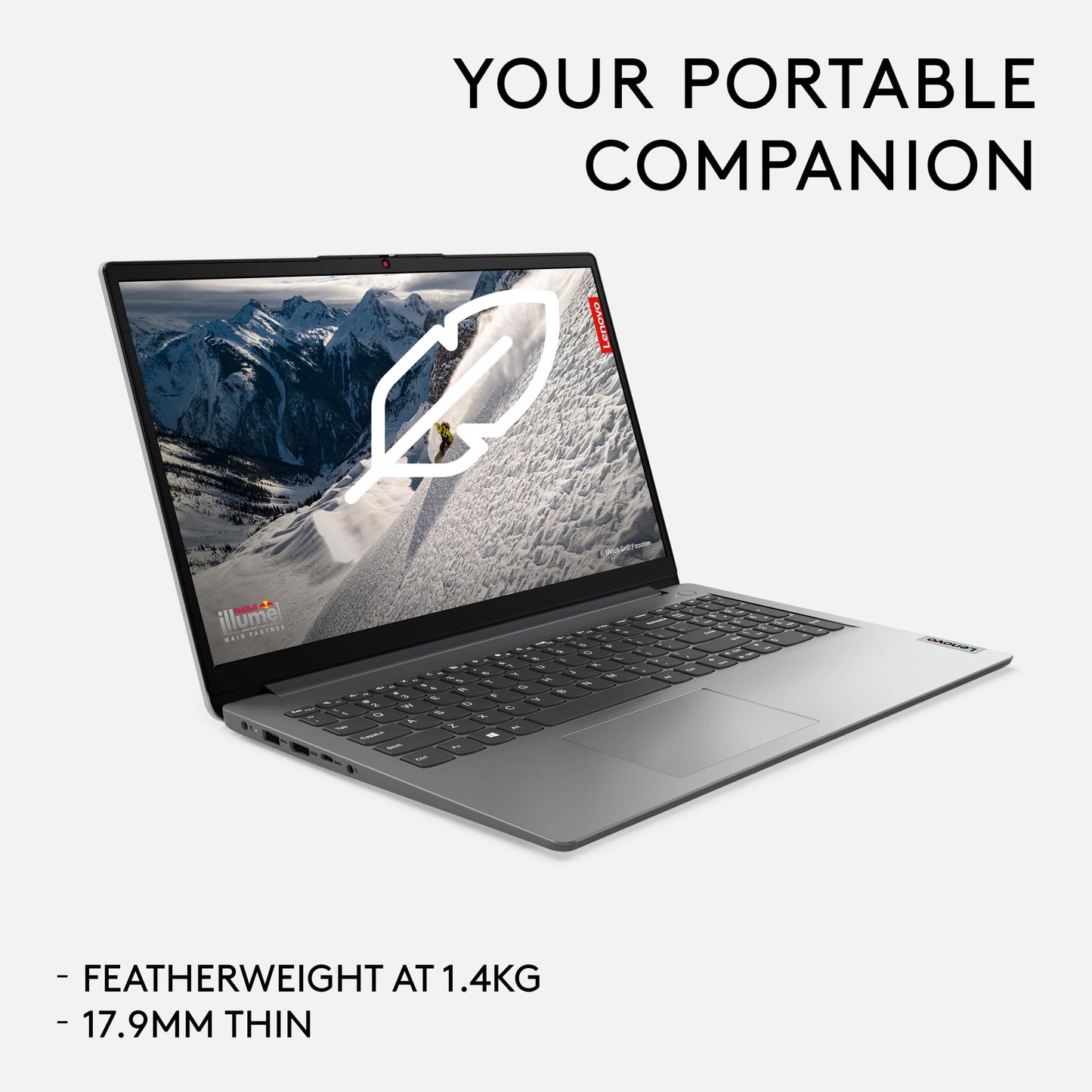 Lenovo IdeaPad 1 | 15 inch Full HD Laptop | Intel Pentium Silver N6000 | 4GB RAM | 128GB eMMC | Windows 11 Home in S mode | Cloud Grey