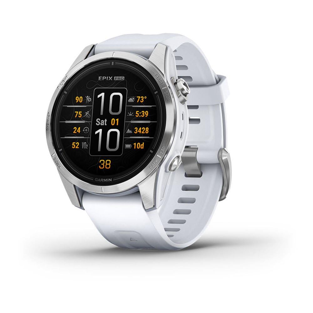Garmin epix Pro (Gen 2), Glass, Silver, Whitestone