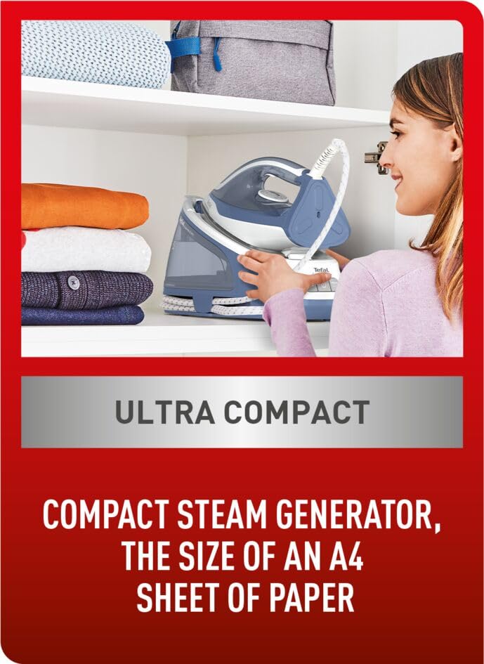 Tefal Steam Generator Iron, Express Essential, 2200 W, White and Green, SV6115