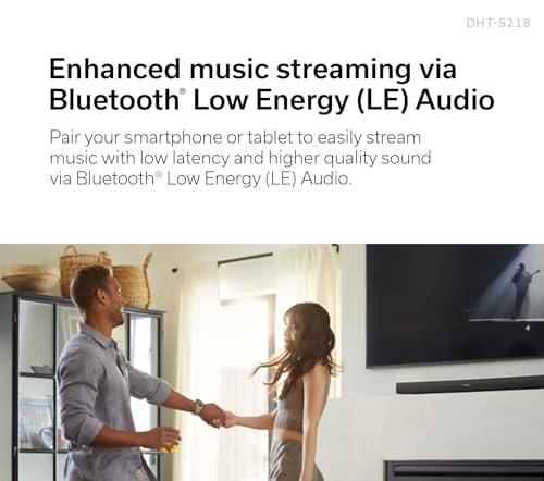 Denon DHT-S218 Soundbar with Dolby Atmos, 4K HDMI eARC, Built-In Down-Firing Subwoofers, Dialog Enhancer, Bluetooth - Black