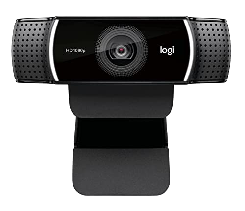 Logitech C922 Pro Stream Webcam, HD 1080p/30fps or HD 720p/60fps Hyperfast Streaming, Stereo Audio, HD light correction, Autofocus, For YouTube, Twitch, XSplit, PC/Mac/Laptop/Macbook/Tablet - Black