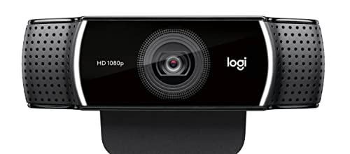 Logitech C922 Pro Stream Webcam, HD 1080p/30fps or HD 720p/60fps Hyperfast Streaming, Stereo Audio, HD light correction, Autofocus, For YouTube, Twitch, XSplit, PC/Mac/Laptop/Macbook/Tablet - Black