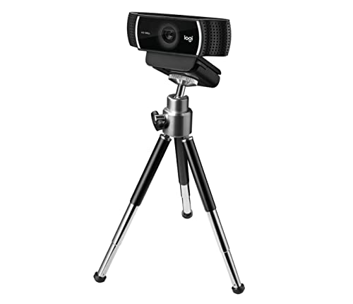 Logitech C922 Pro Stream Webcam, HD 1080p/30fps or HD 720p/60fps Hyperfast Streaming, Stereo Audio, HD light correction, Autofocus, For YouTube, Twitch, XSplit, PC/Mac/Laptop/Macbook/Tablet - Black
