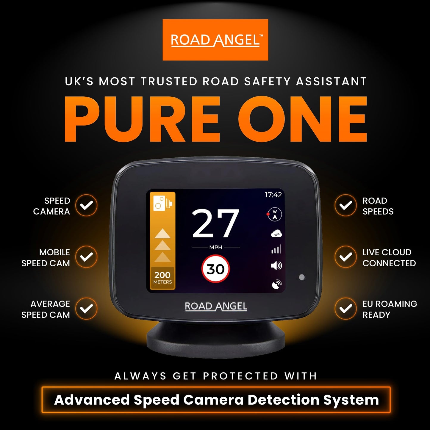 Road Angel Pure Advanced Speed Camera Detector System