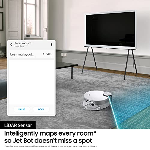 Samsung Jet Bot™ Robot Vacuum Cleaner Max 60W Suction Power VR30T80313W/EU