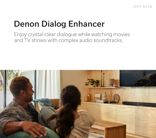 Denon DHT-S218 Soundbar with Dolby Atmos, 4K HDMI eARC, Built-In Down-Firing Subwoofers, Dialog Enhancer, Bluetooth - Black