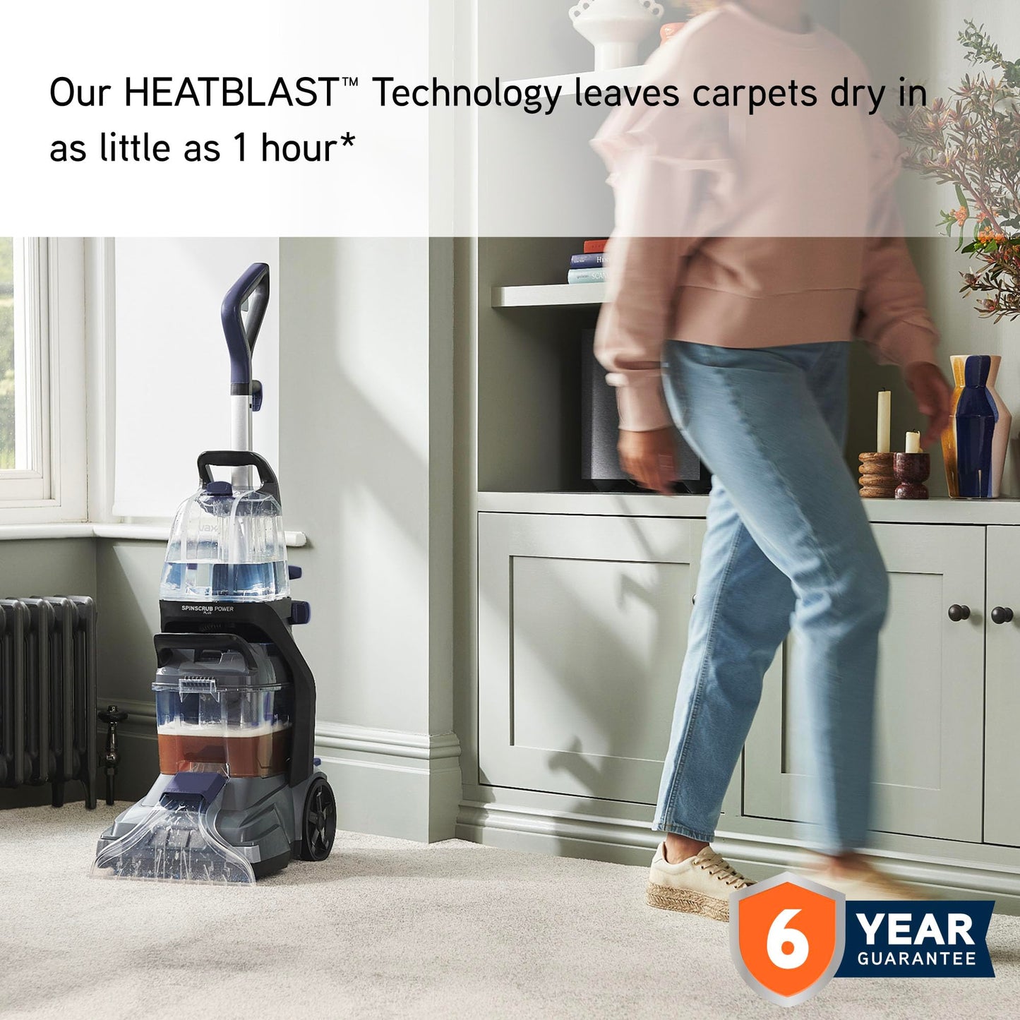 Vax Rapid Power 2 Reach Carpet Cleaner | Leaves carpets dry in under 1 hr | XL Reach & Capacity | Extra Tools - CDCW-RPXLR