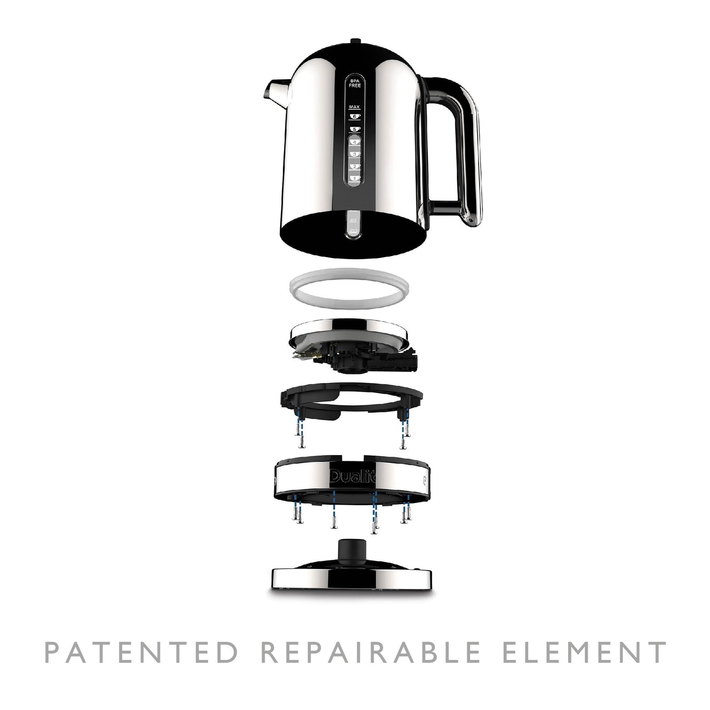 Dualit Classic Kettle | Quiet boiling kettle | 90 Second Boil Time | 1.7 L Capacity, 2.3 kW