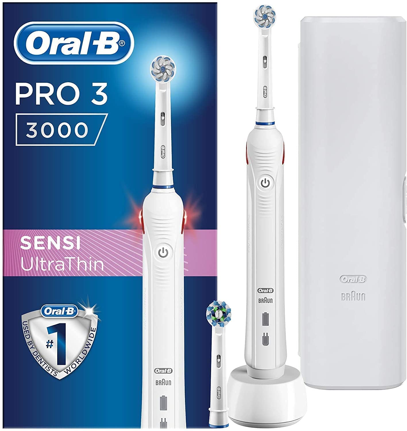 Oral-B Pro 3 Electric Toothbrush Bundle with Smart Pressure Sensor