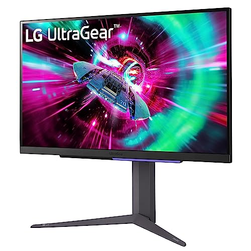 LG UltraGear 4K Gaming Monitor 27GR93U, 27 inch, 4K, 144Hz, 1ms GtG, IPS Display, HDR 10, NVIDIA G-Sync compatible & AMD FreeSync, Smart Energy Saving, Displayport, HDMI