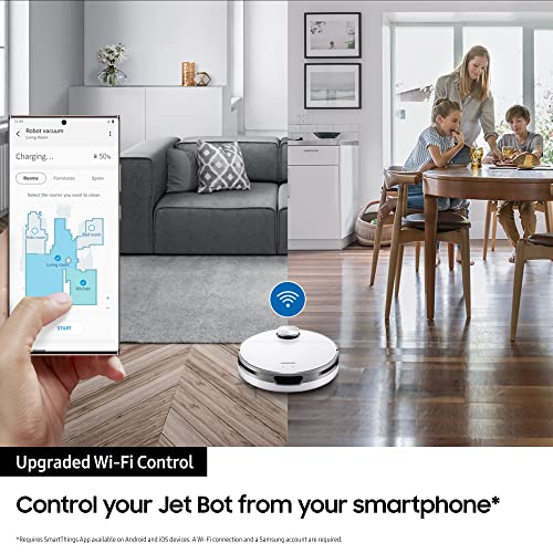 Samsung Jet Bot™ Robot Vacuum Cleaner Max 60W Suction Power VR30T80313W/EU