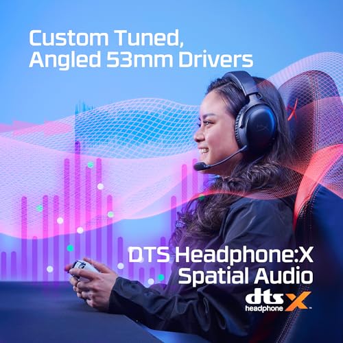 HyperX Cloud III – Wired Gaming Headset, PC, PS5, Xbox Series X|S, Angled 53mm Drivers, DTS, Memory Foam, Durable Frame, Ultra-Clear 10mm Mic, USB-C, USB-A, 3.5mm
