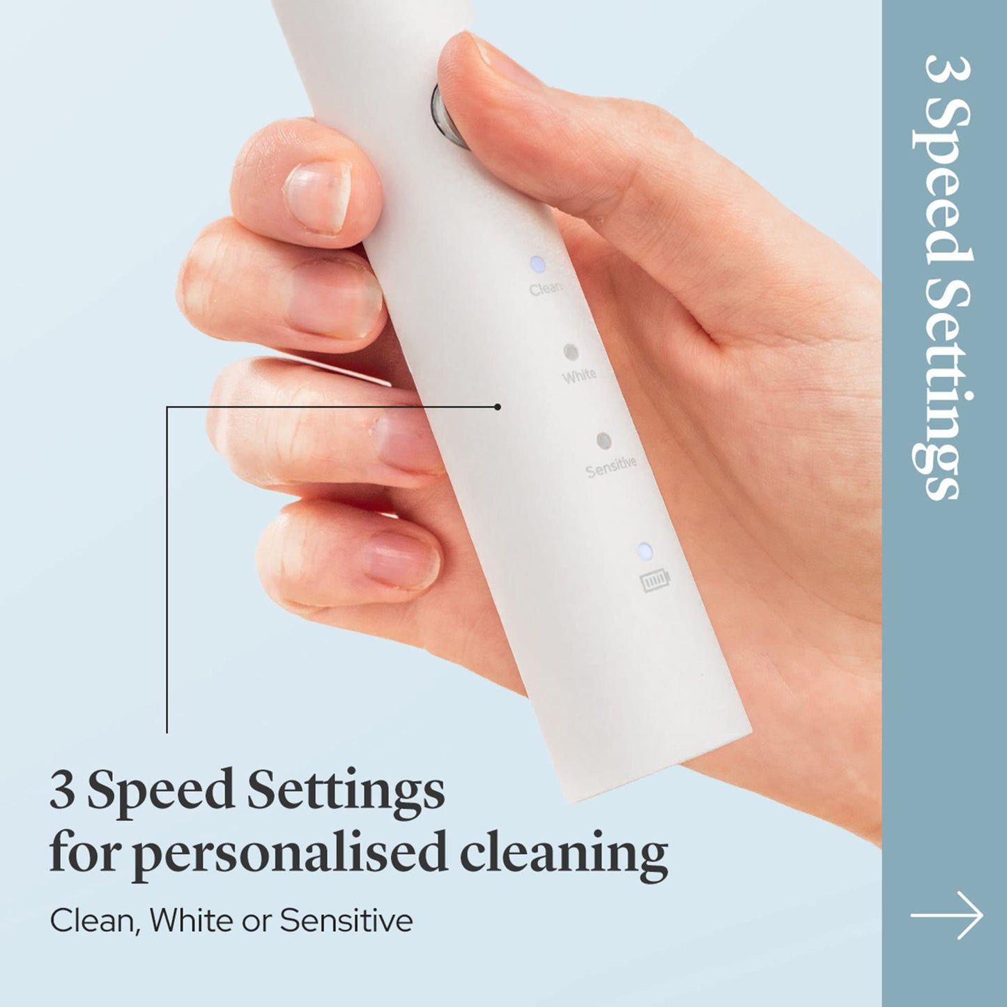 Spotlight Oral Care Sonic Toothbrush | Gentle & Effective Electric Toothbrush | 2-Minute Self Timer | Long Lasting Battery | 3 Speed Settings | Up to 48000 Reps/Min