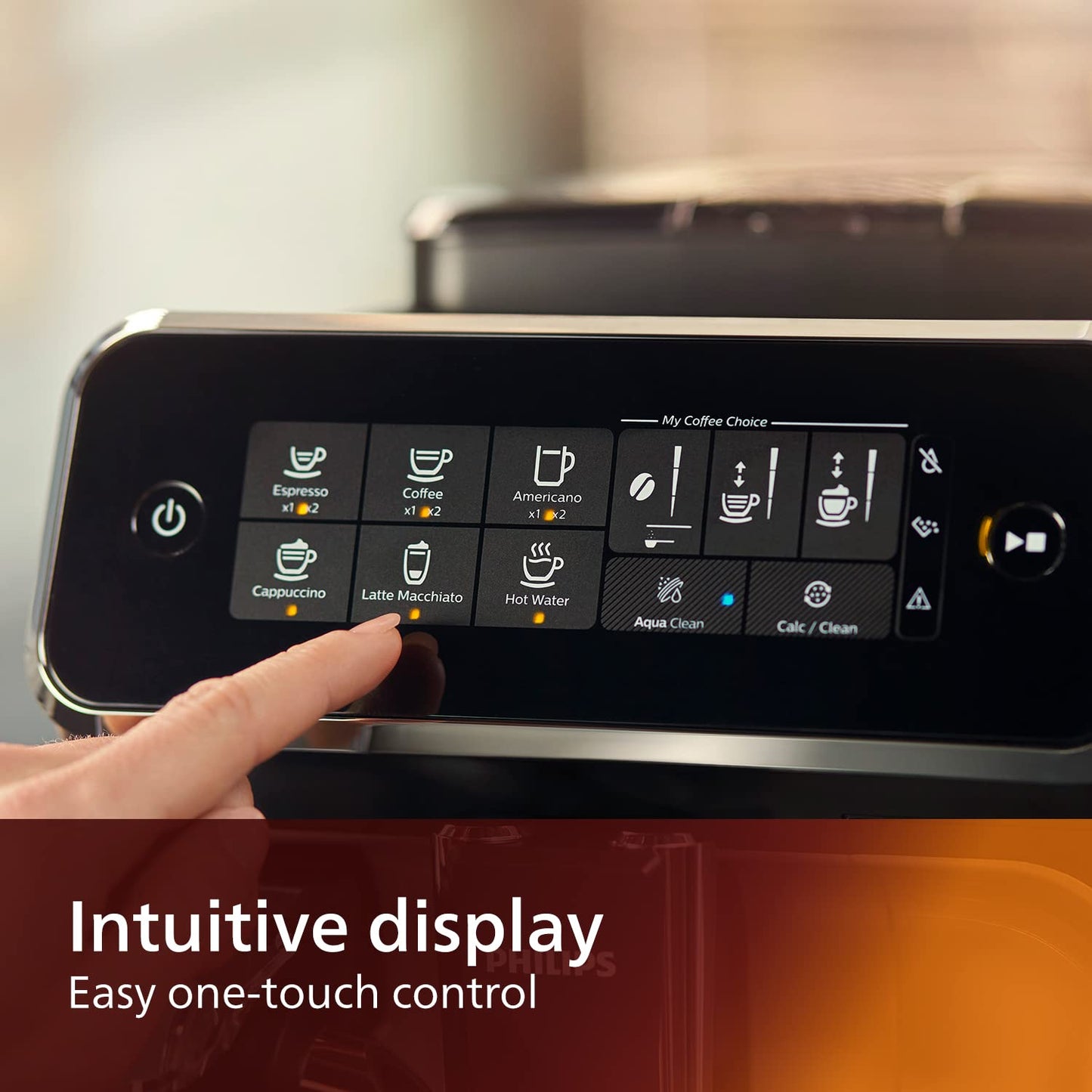 PHILIPS 3200 Series Bean-to-Cup Coffee Machine - LatteGo Milk System, 5 Coffee Varieties, Intuitive Touch Display, 100% Ceramic Grinders, Silver (EP3246/70)