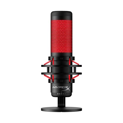 HyperX HX-MICQC-BK– Standalone Microphone for streamers, content creators and gamers PC, PS4, and Mac, Black, One Size