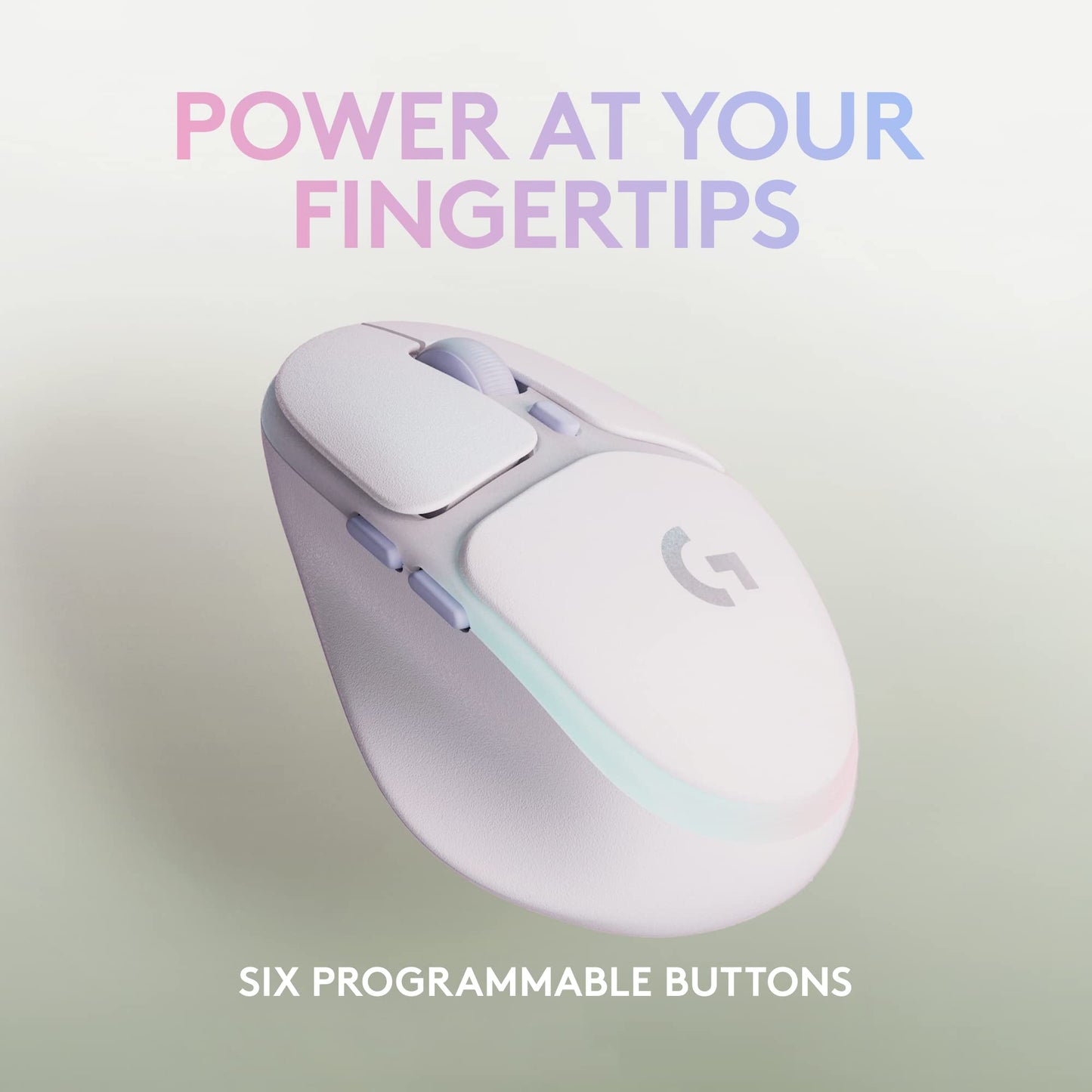 Logitech G G705 Wireless Gaming Mouse, Customisable LIGHTSYNC RGB Lighting, LIGHTSPEED Wireless, Bluetooth Connectivity, Lightweight, PC/Mac/Laptop - White Mist