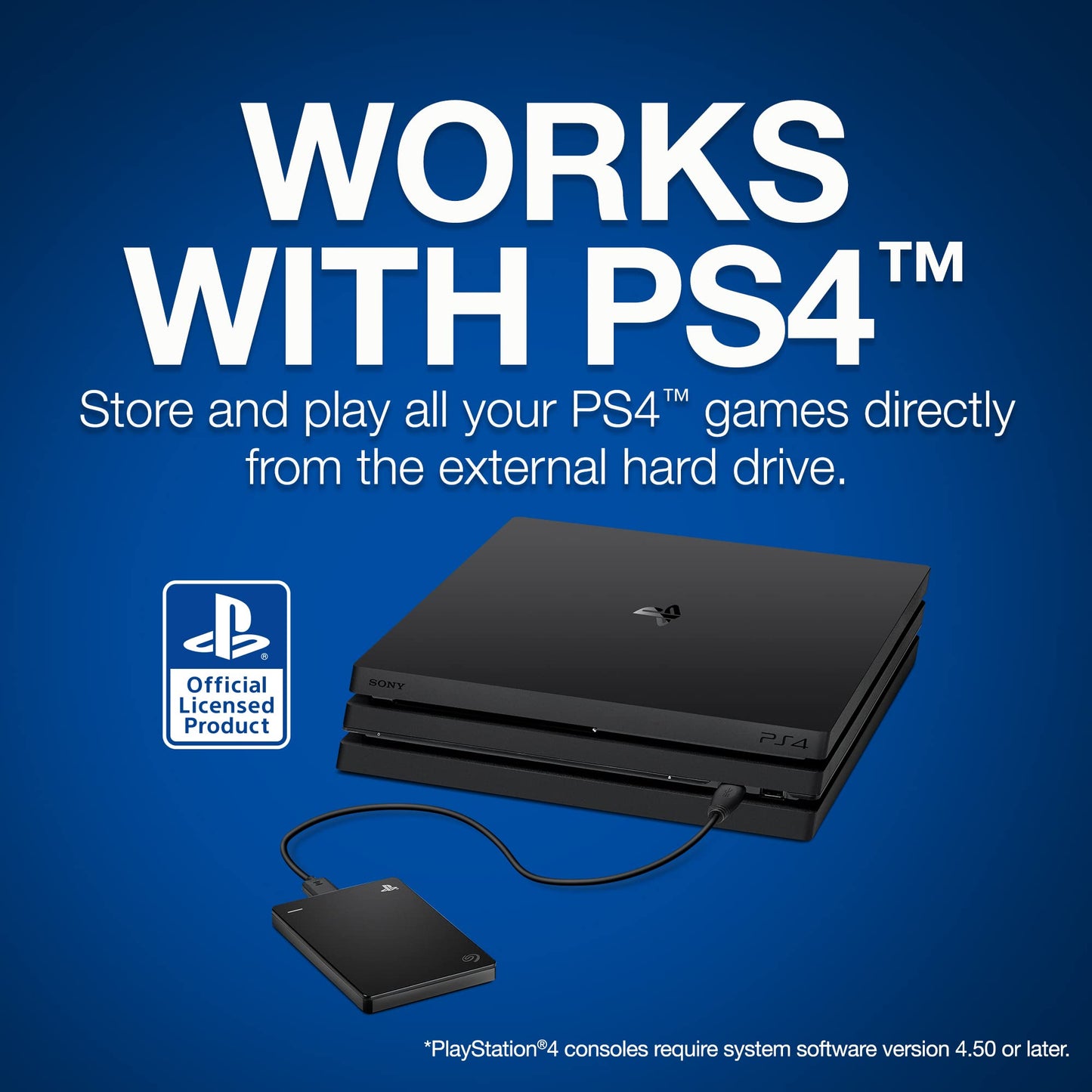 Seagate Game Drive for PS4, 2TB, Portable External Hard Drive, Compatible with PS4 and PS5 (STGD2000200), Black