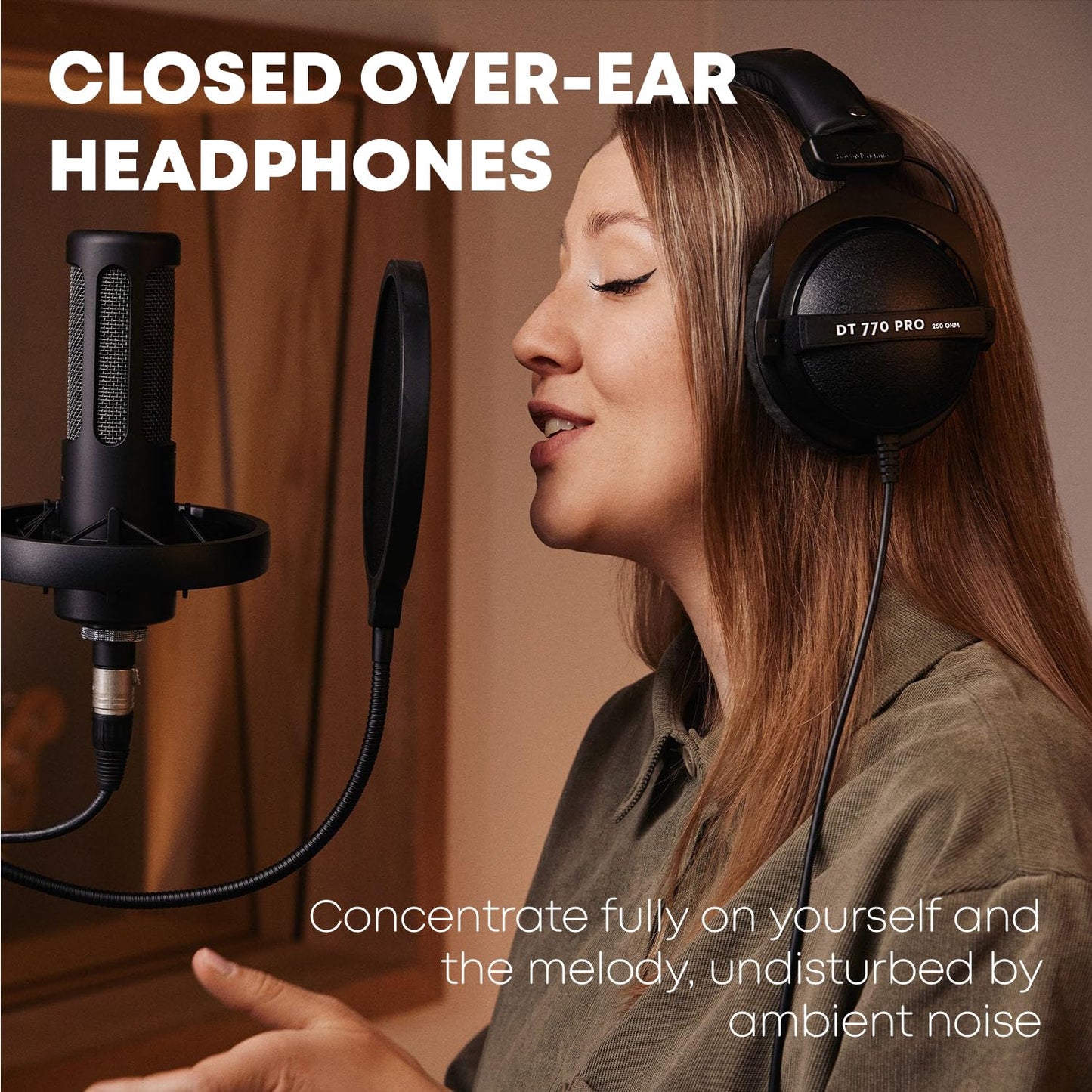 beyerdynamic DT 770 Pro Studio Headphones - Over-Ear, Closed-Back, Professional Design for Recording and Monitoring
