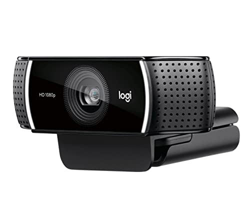 Logitech C922 Pro Stream Webcam, HD 1080p/30fps or HD 720p/60fps Hyperfast Streaming, Stereo Audio, HD light correction, Autofocus, For YouTube, Twitch, XSplit, PC/Mac/Laptop/Macbook/Tablet - Black