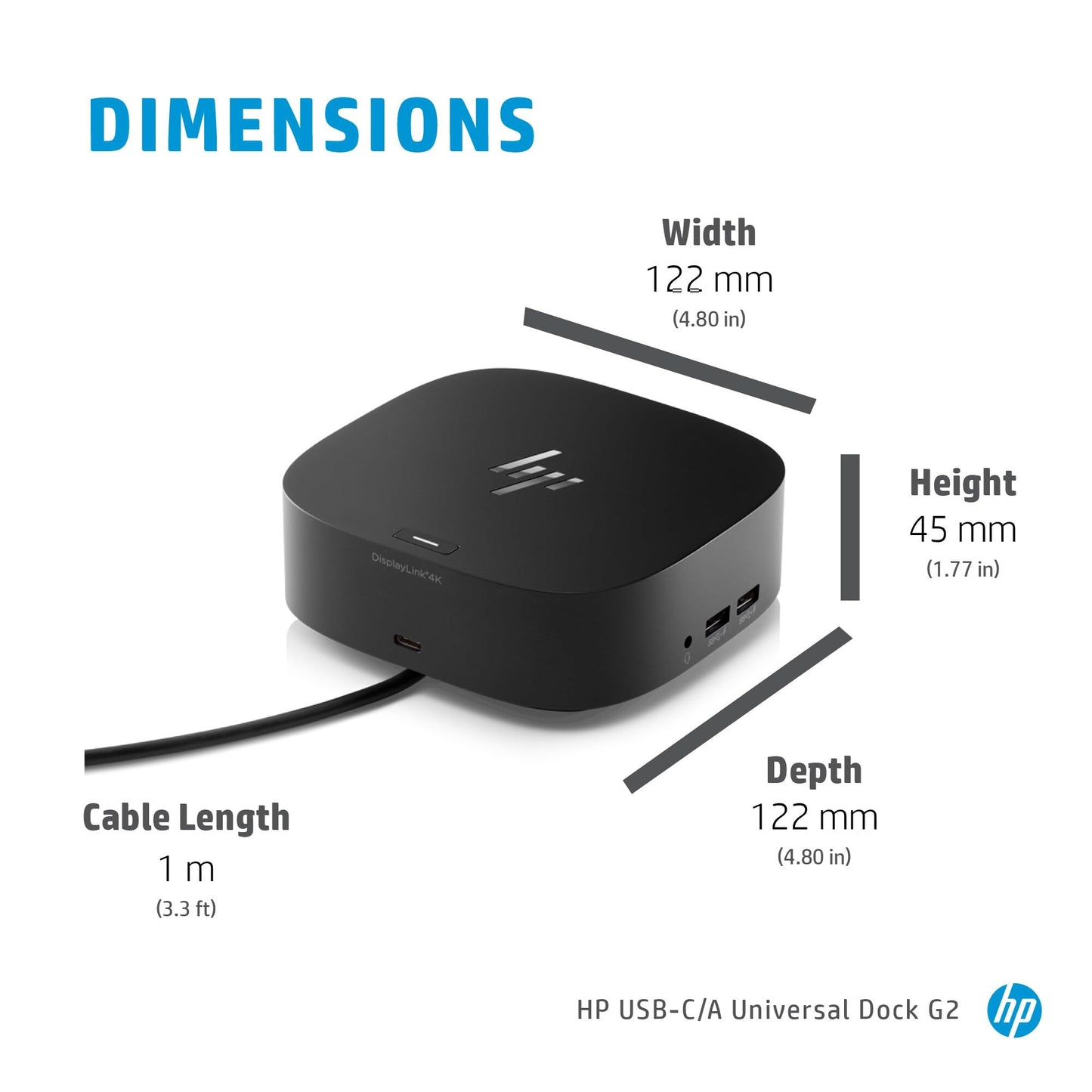 HP USB-C 120W Dock G5 - Expand Ports, Connect Up to Three Displays - Space-Saving Design