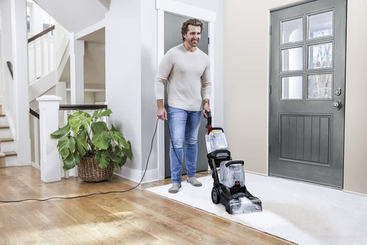 BISSELL PowerClean 2X | Powerful Carpet Cleaner with Lightweight & Maneuverable Design | Intuitive Two-Tank System | 3112E, Charcoal Gray/Mambo Red