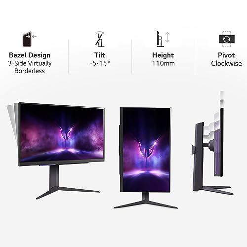 LG UltraGear 4K Gaming Monitor 27GR93U, 27 inch, 4K, 144Hz, 1ms GtG, IPS Display, HDR 10, NVIDIA G-Sync compatible & AMD FreeSync, Smart Energy Saving, Displayport, HDMI