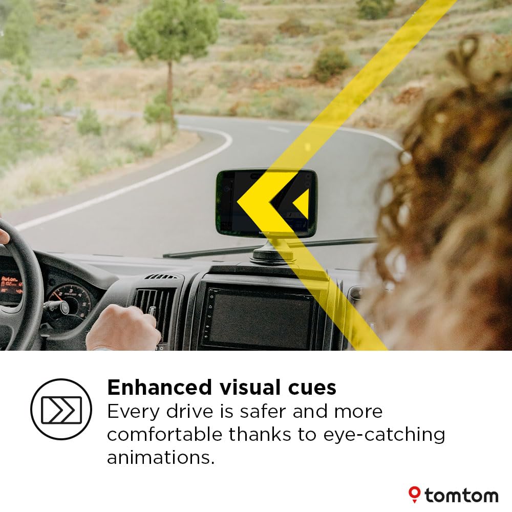 TomTom Campervan and Caravan Sat Nav GO Camper Tour 6" screen with Campervan and Caravan POIs, Updates via Wi-Fi, TomTom Traffic and Speedcam Warnings, Europe Maps