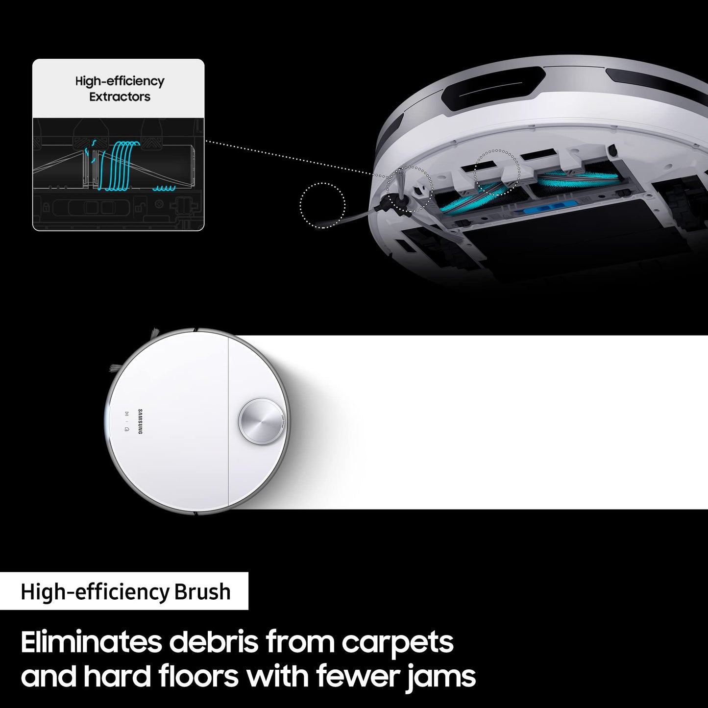 Samsung Jet Bot™ Robot Vacuum Cleaner Max 60W Suction Power VR30T80313W/EU