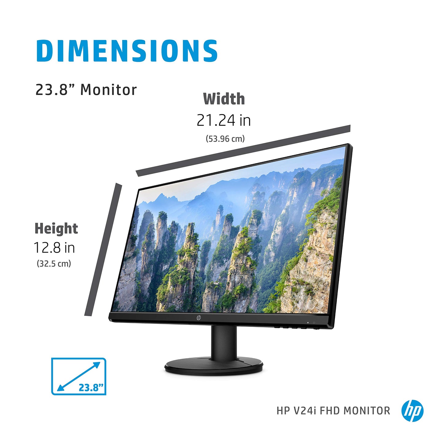 HP v24i Full HD Monitor (1920 x 1080) 23.8 Inch (1 VGA, 1 HDMI) - Black