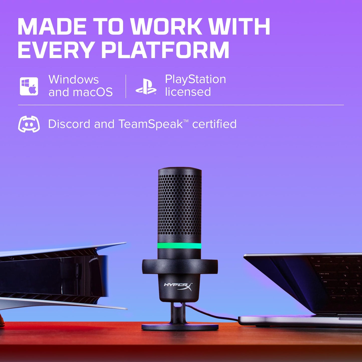 HyperX DuoCast – RGB USB Condenser Microphone for PC, PS5, PS4, Mac, Low-Profile Shock Mount, Cardioid, Omnidirectional, Pop Filter, Gain Control, Gaming, Streaming, Podcasts, Twitch