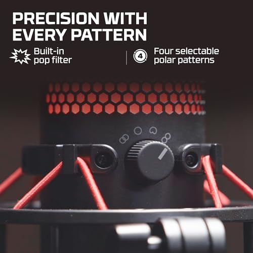 HyperX HX-MICQC-BK– Standalone Microphone for streamers, content creators and gamers PC, PS4, and Mac, Black, One Size
