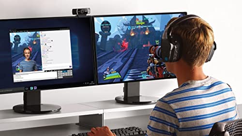 Logitech C922 Pro Stream Webcam, HD 1080p/30fps or HD 720p/60fps Hyperfast Streaming, Stereo Audio, HD light correction, Autofocus, For YouTube, Twitch, XSplit, PC/Mac/Laptop/Macbook/Tablet - Black