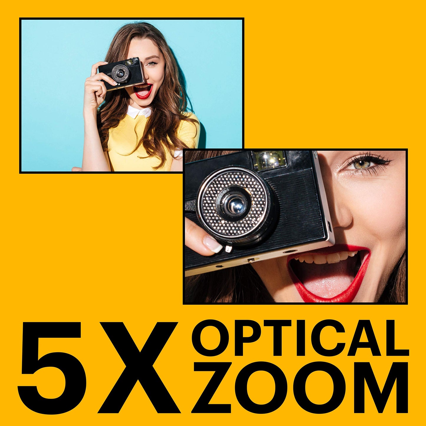 KODAK PIXPRO Friendly Zoom FZ55-BK 16MP Digital Camera with 5X Optical Zoom 28mm Wide Angle and 2.7" LCD Screen