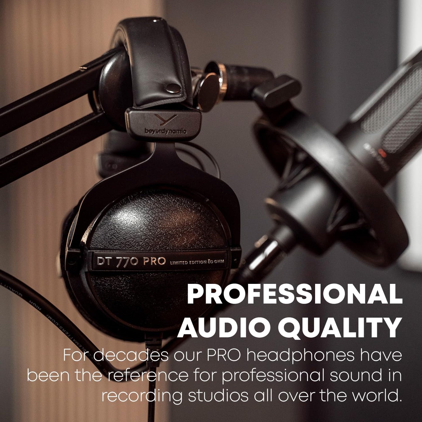 beyerdynamic DT 770 Pro Studio Headphones - Over-Ear, Closed-Back, Professional Design for Recording and Monitoring
