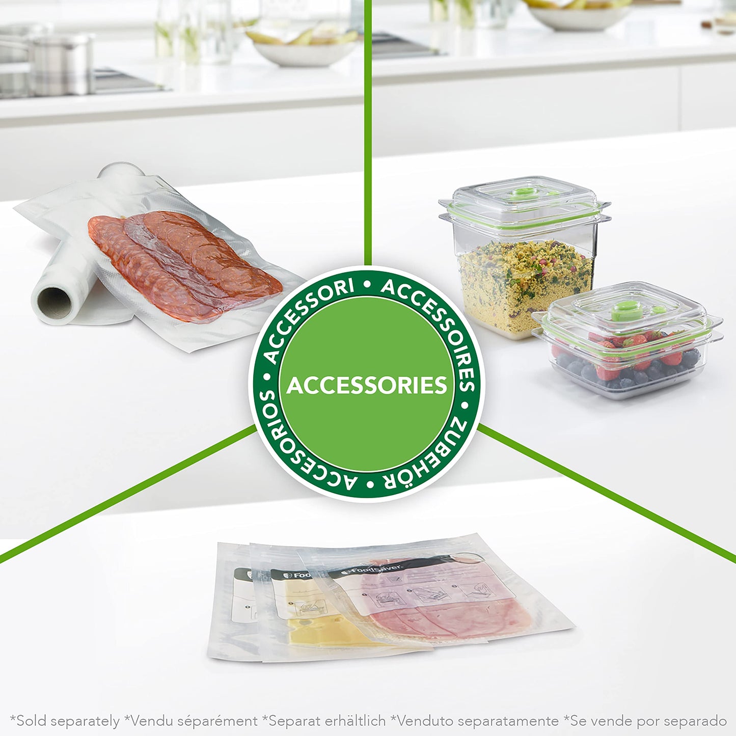 Foodsaver Food Vacuum Sealer Machine with Integrated Roll Storage | Bag Cutter and Delicate Food Mode | Includes Assorted Vacuum Sealer Bags | FFS005, Black