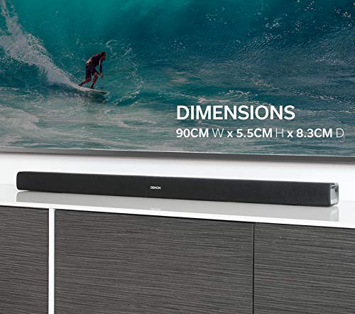 Denon DHT-S316 Soundbar with Wireless Subwoofer, Bluetooth, Dolby Digital, DTS Decoding, Dialogue Enhancer, HDMI ARC, Wall Mountable, Music Streaming - Black