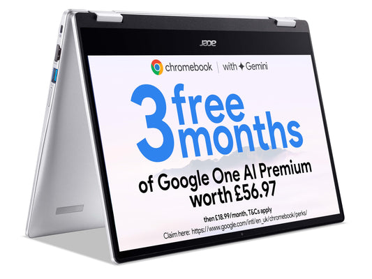 Acer Chromebook Spin 314 CP314-1H - (Intel Celeron N4500, 4GB, 64GB eMMC, 14 Inch HD Touchscreen Display, Google Chrome OS, Silver)