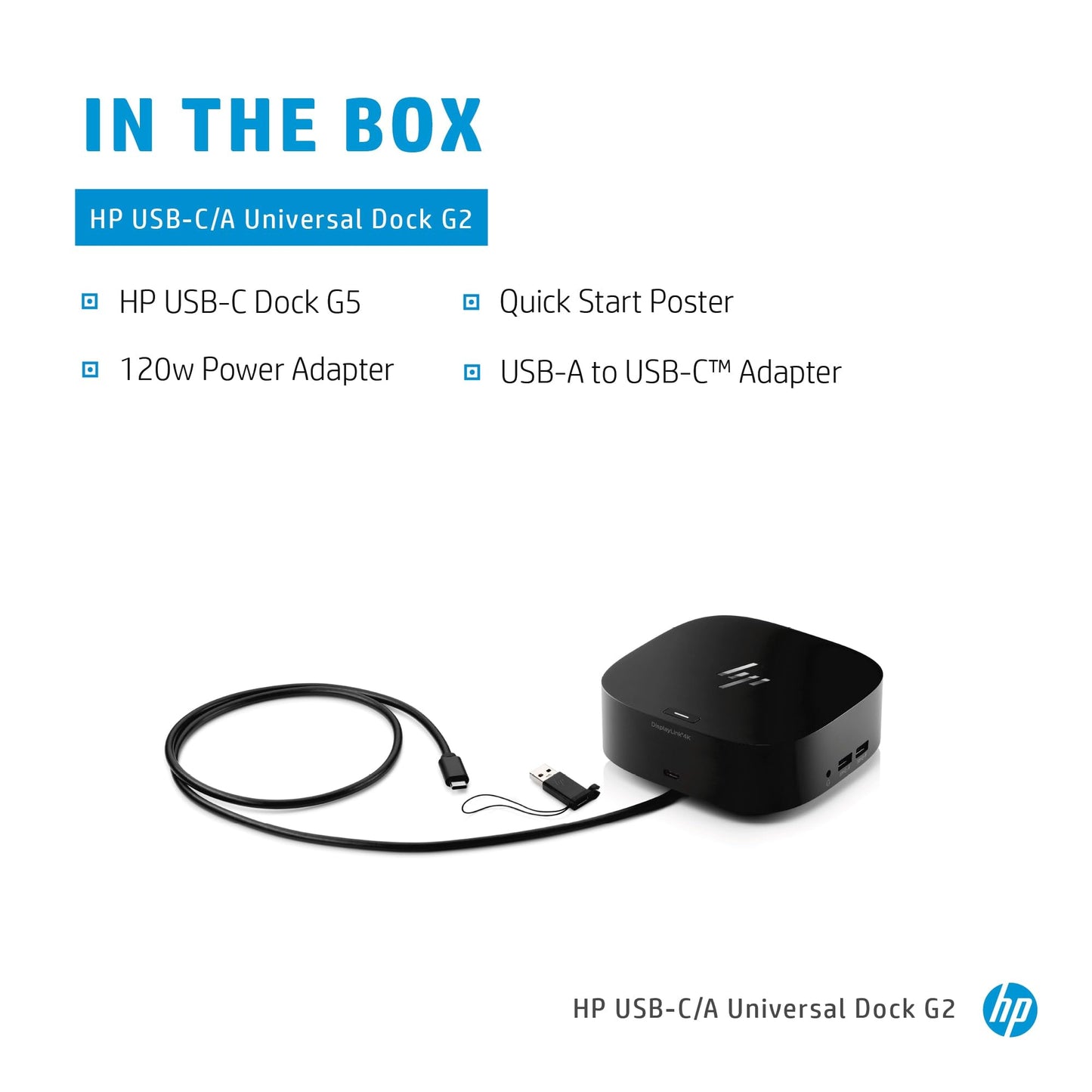 HP USB-C 120W Dock G5 - Expand Ports, Connect Up to Three Displays - Space-Saving Design