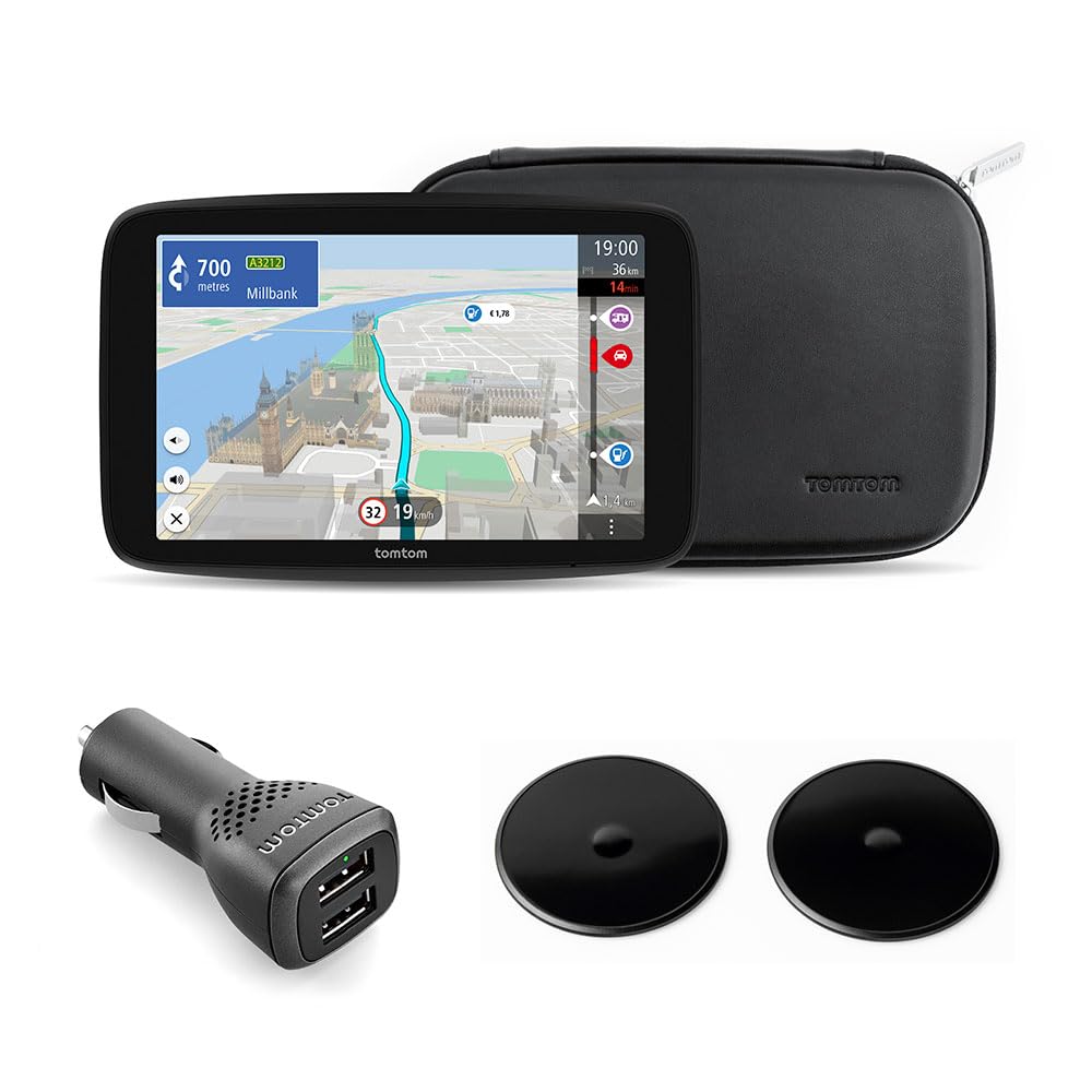 TomTom Campervan and Caravan Sat Nav GO Camper Tour 6" screen with Campervan and Caravan POIs, Updates via Wi-Fi, TomTom Traffic and Speedcam Warnings, Europe Maps