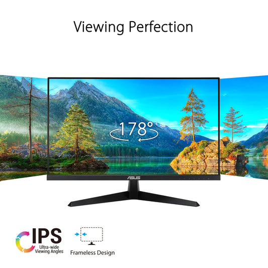 ASUS VA27EHF Eye Care Gaming Monitor – Full HD, Frameless, Adaptive-Sync, 1ms MPRT, HDMI, Low Blue Light, Flicker Free, Wall Mountable, Black