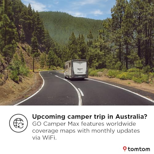 TomTom Campervan and Caravan Sat Nav GO Camper Tour 6" screen with Campervan and Caravan POIs, Updates via Wi-Fi, TomTom Traffic and Speedcam Warnings, Europe Maps