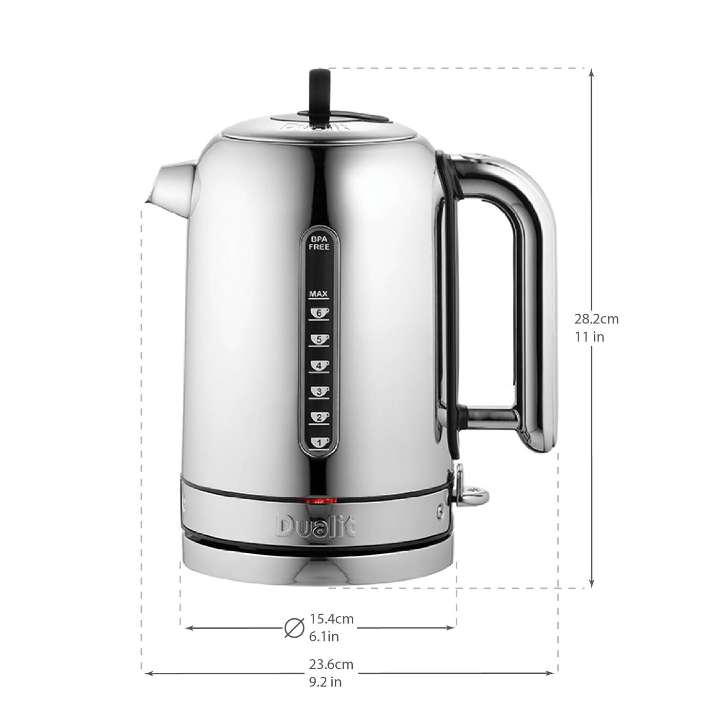 Dualit Classic Kettle | Quiet boiling kettle | 90 Second Boil Time | 1.7 L Capacity, 2.3 kW
