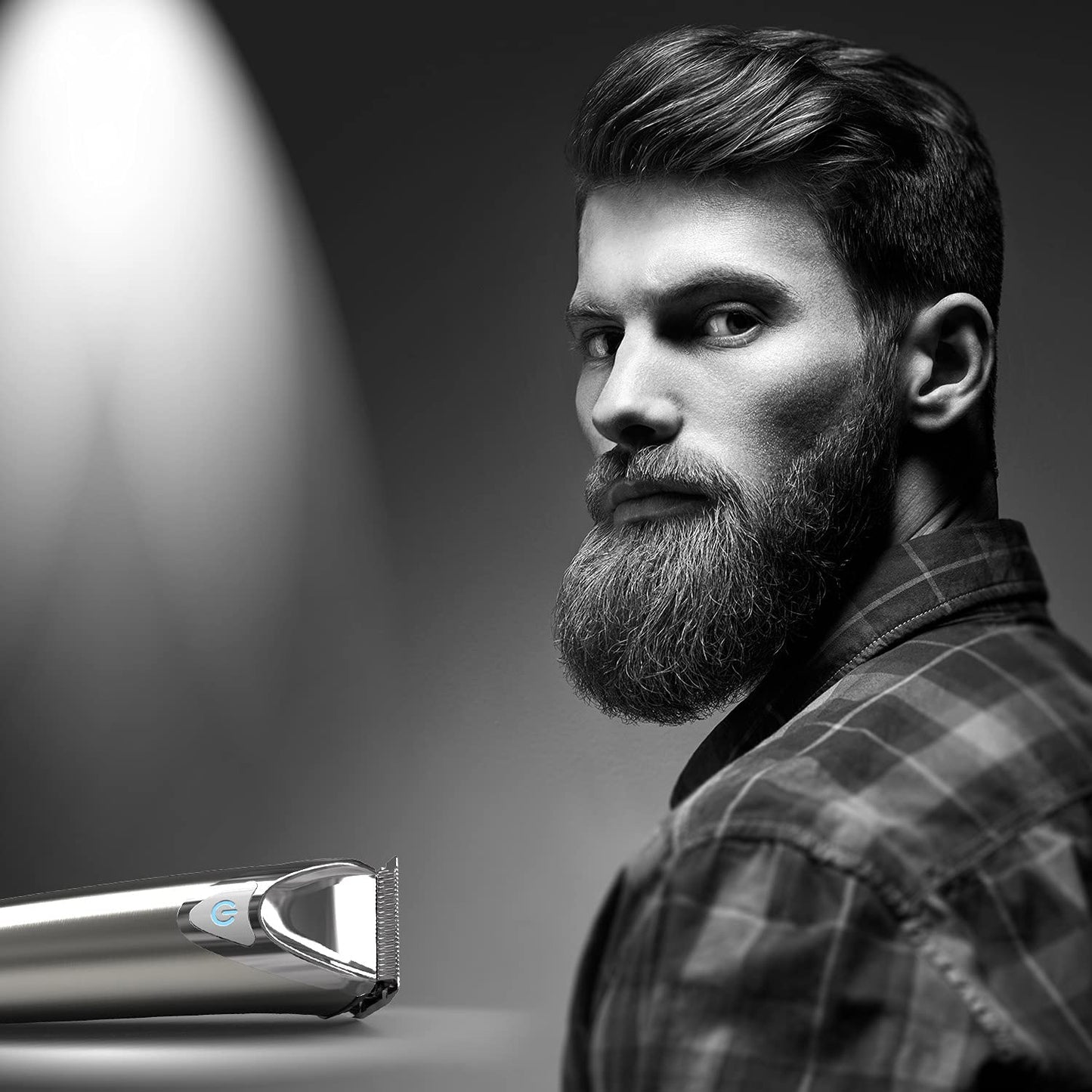 Wahl Stainless Steel Stubble & Beard Trimmer, Beard Trimmers for Men, Rechargeable Trimmer, Stubble Trimmer, Washable Head, Cordless Trimmers, Men’s Stubble Trimmer, Male Grooming Set, Beard Care