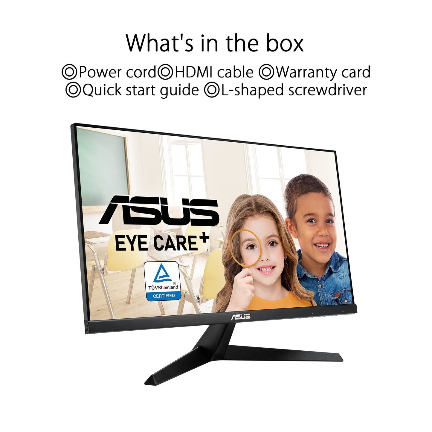 ASUS VA27EHF Eye Care Gaming Monitor – Full HD, Frameless, Adaptive-Sync, 1ms MPRT, HDMI, Low Blue Light, Flicker Free, Wall Mountable, Black
