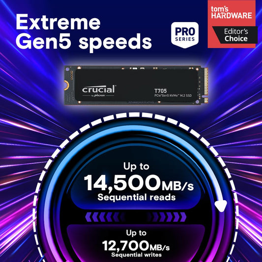 Crucial T700 - Instant Storage Enabled - Gaming, Photography, Video Editing & Design - Internal Solid State Drive