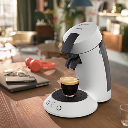 Philips Senseo Original Plus Pod Machine, White, Intensity Selector, Coffee Boost Technology, Made with Recycled Plastic, CSA210/11