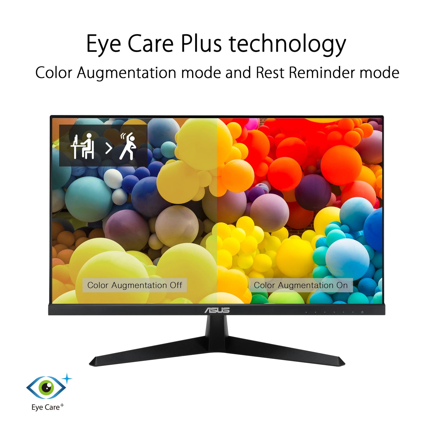 ASUS VA27EHF Eye Care Gaming Monitor – Full HD, Frameless, Adaptive-Sync, 1ms MPRT, HDMI, Low Blue Light, Flicker Free, Wall Mountable, Black
